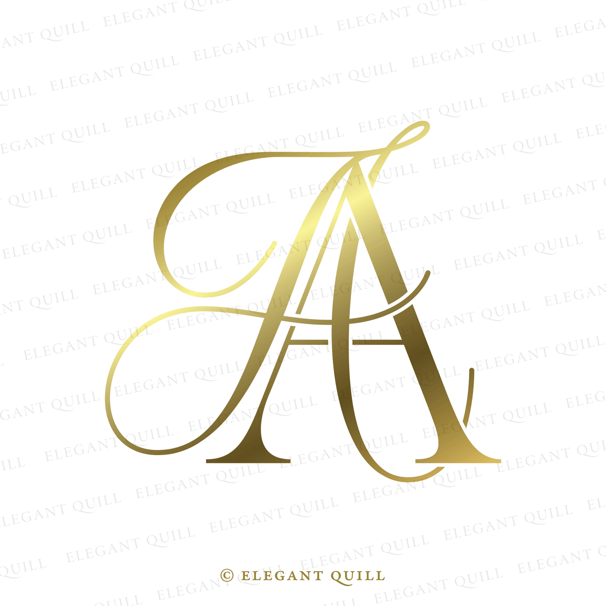 Monogram, AA Initials Logo – Elegant Quill