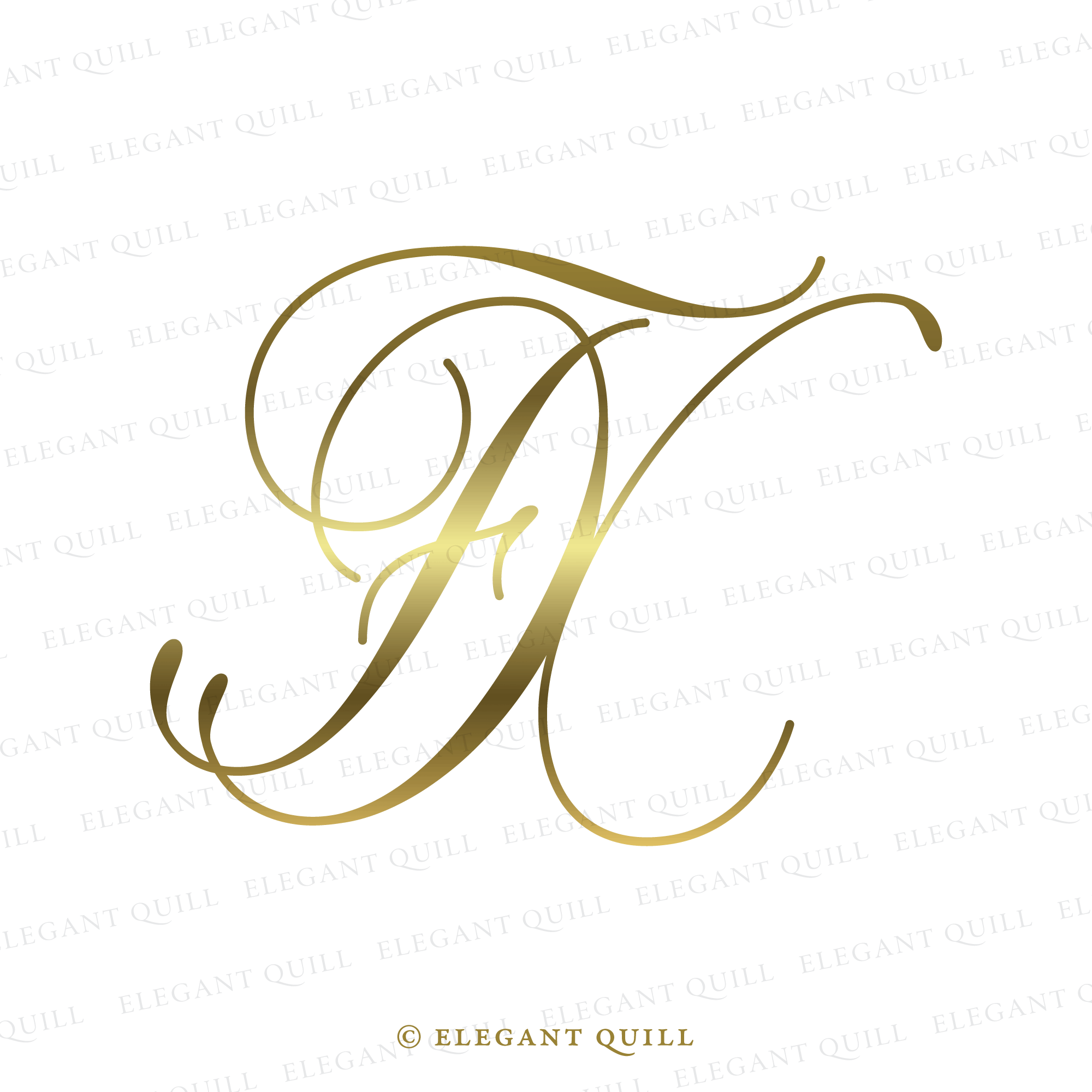 Monogram, FX Initials Logo – Elegant Quill