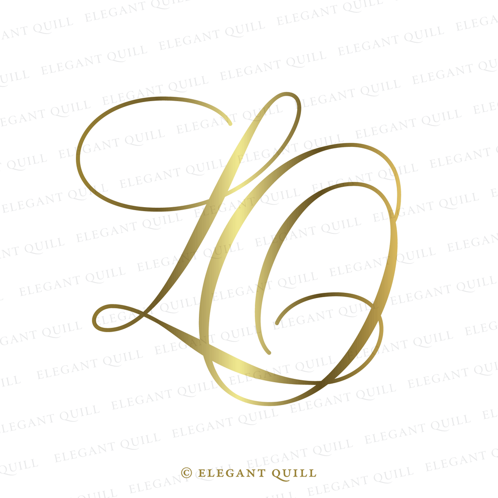 Lo Intials Monogram, LO Initials Logo – Elegant Quill