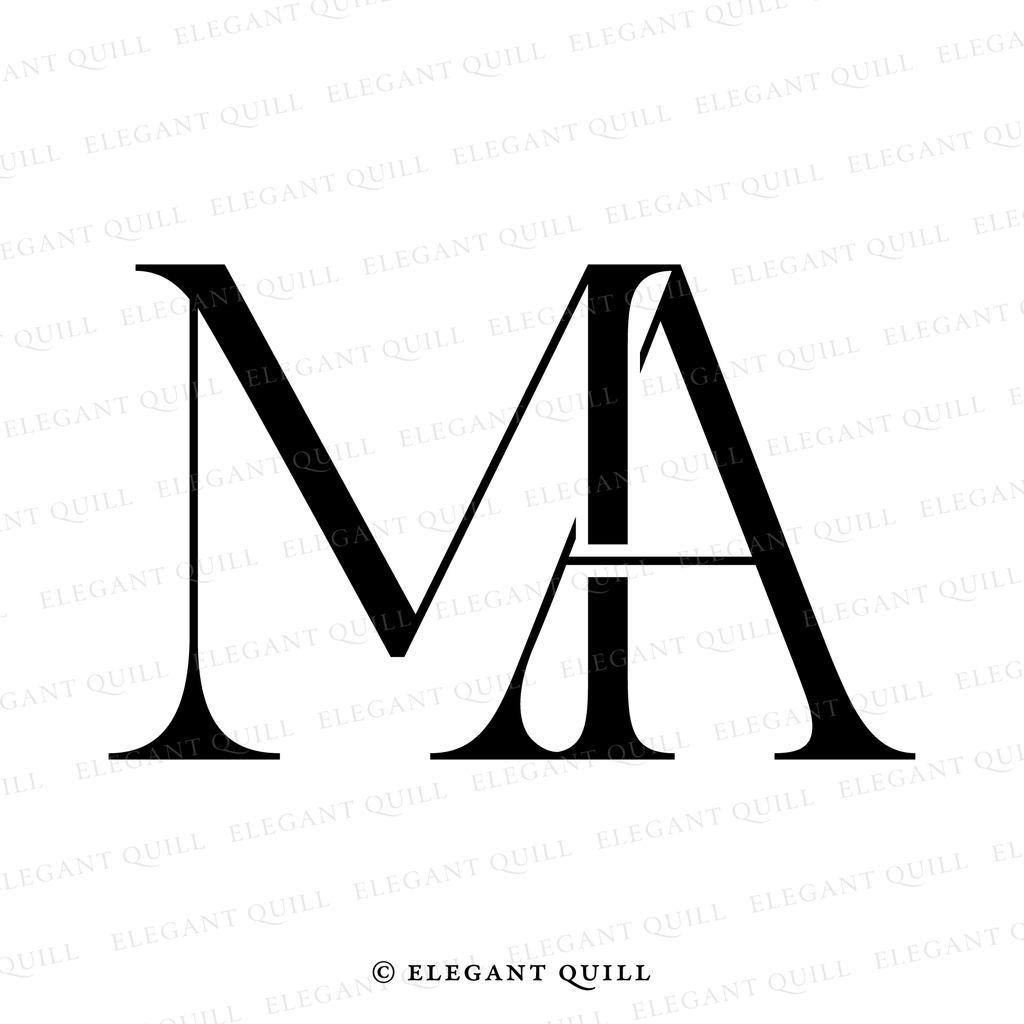monogram initials, AM