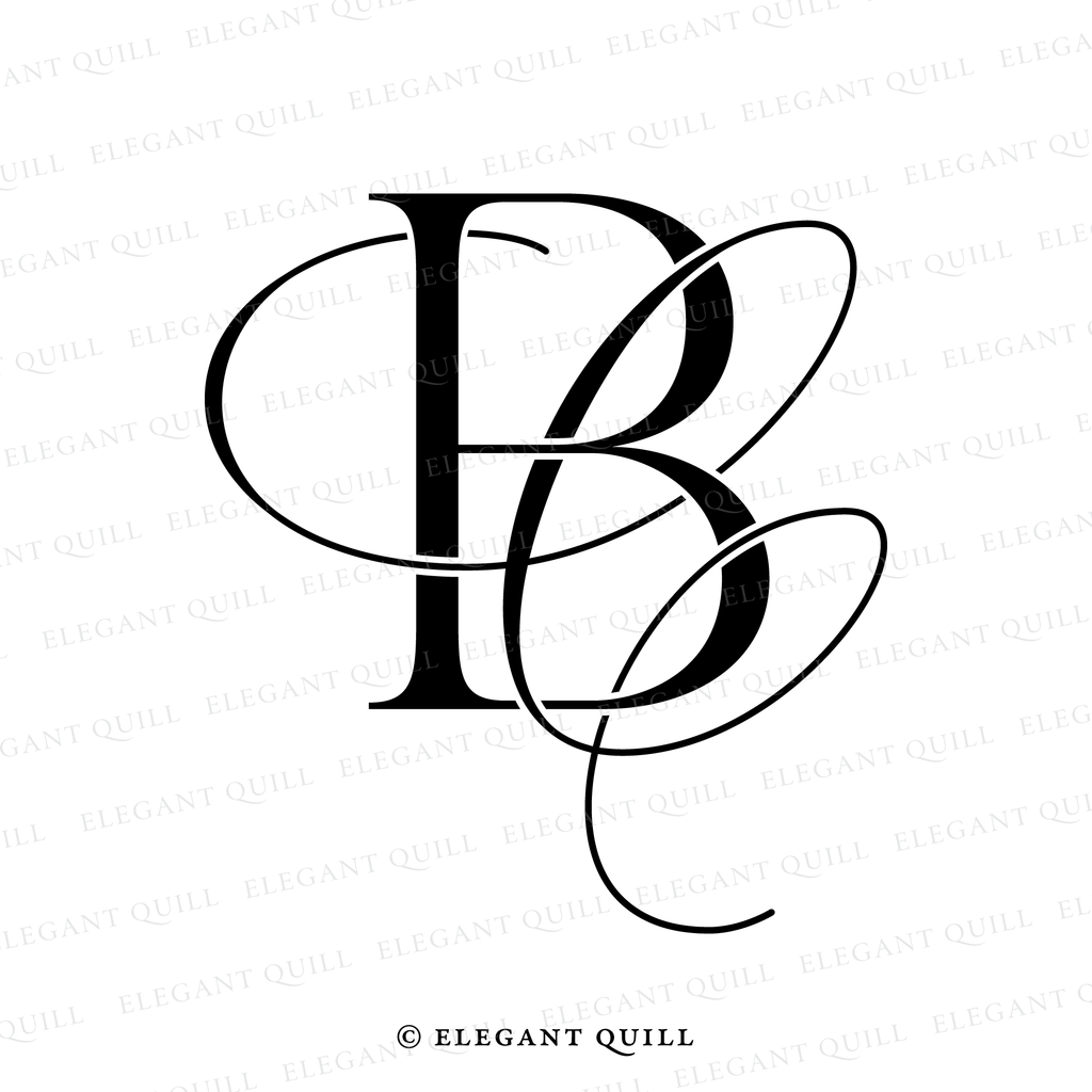 monogram initials, BC initials