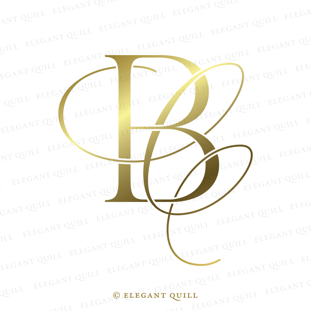 monogram initials, BC logo gold