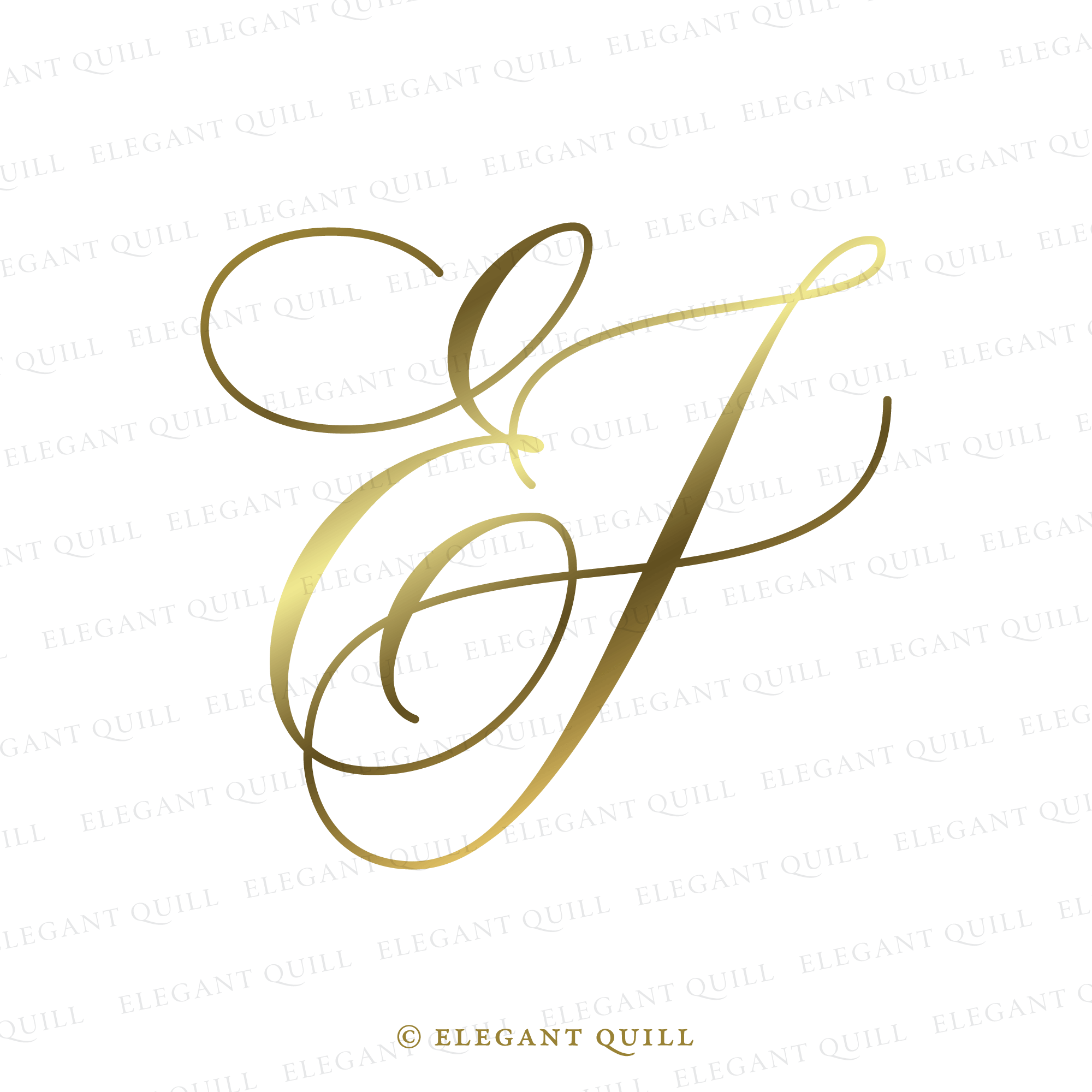 Ej In Cursive Monogram Initials, EJ Logo – Elegant Quill