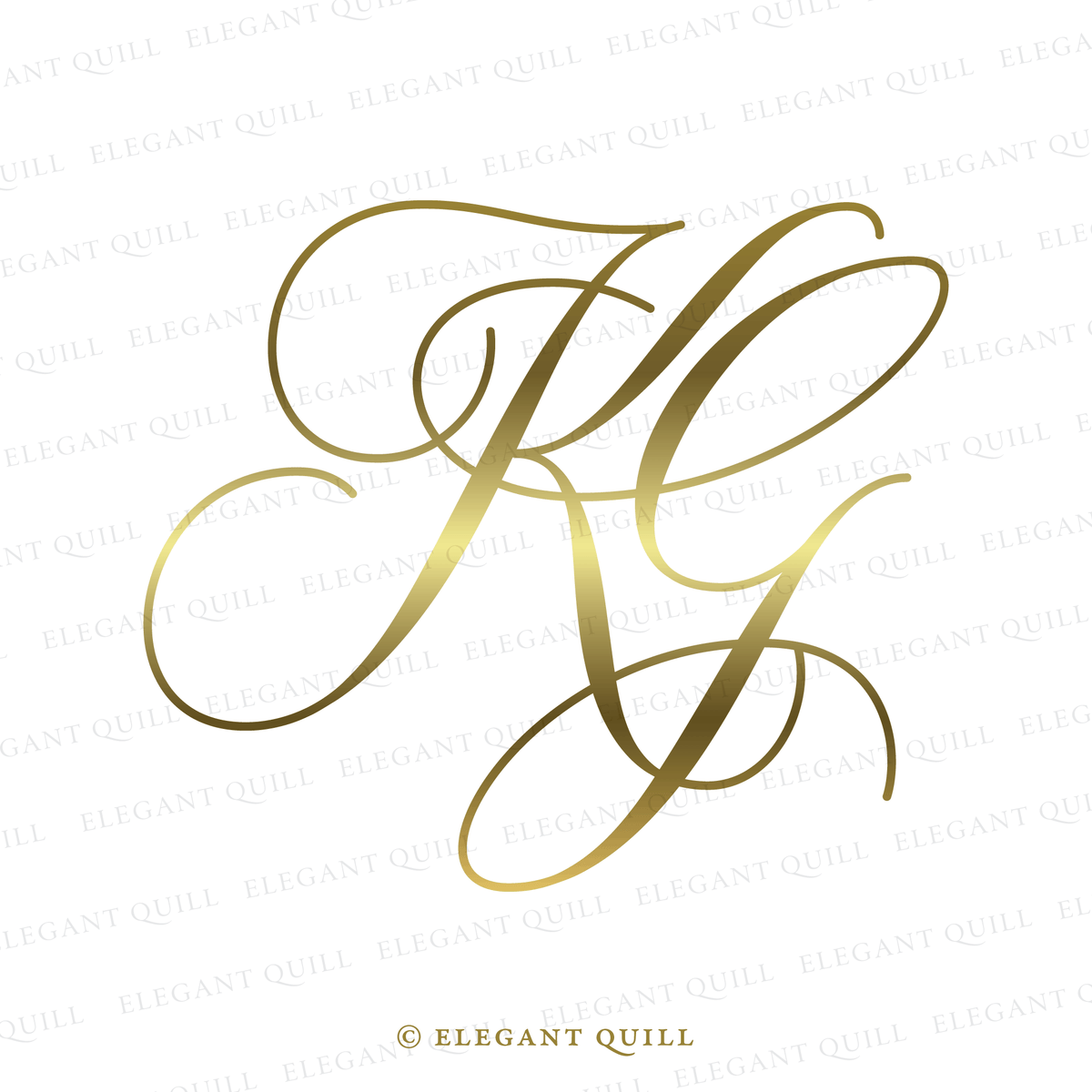 Monogram Initials, GK Logo – Elegant Quill