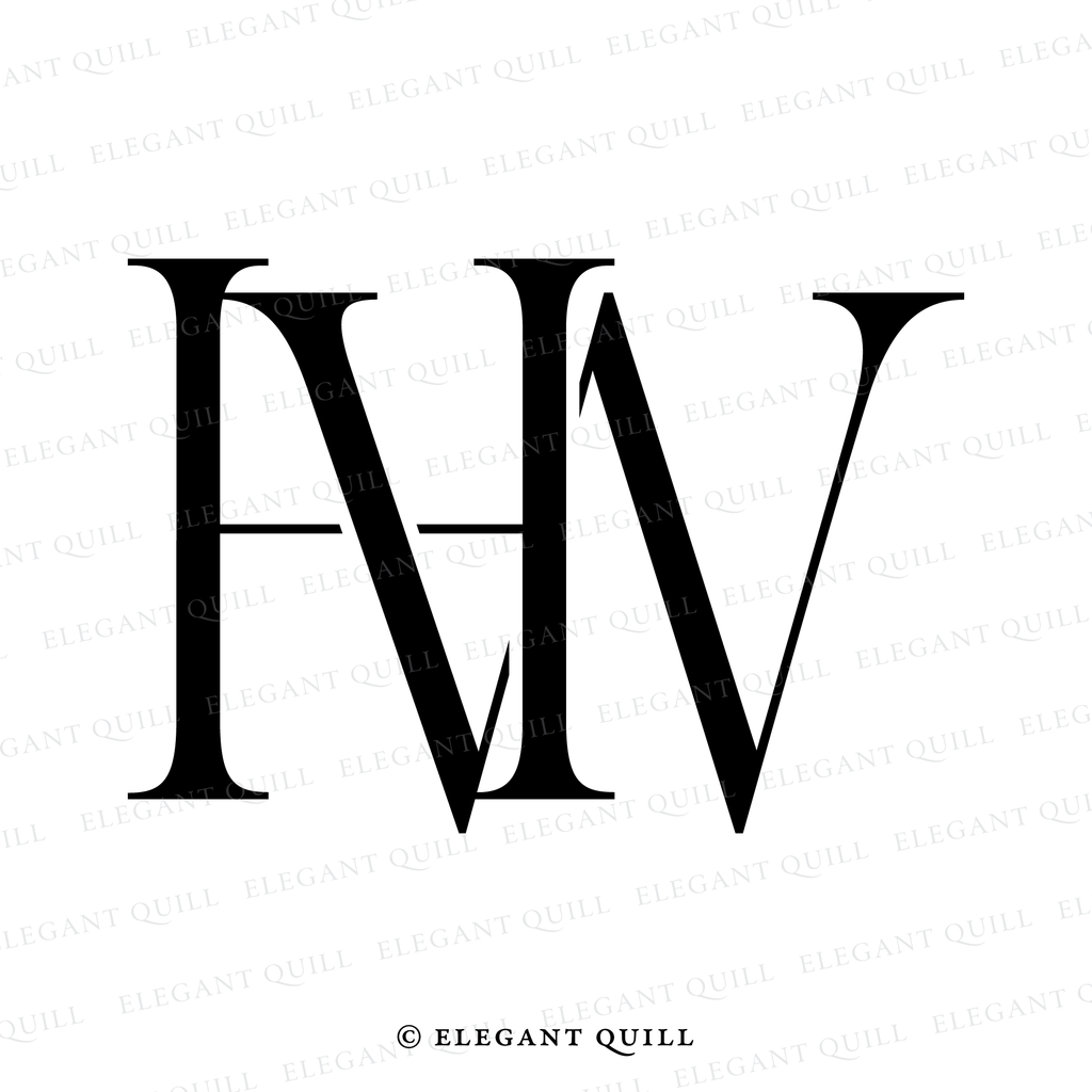 monogram initials, HW
