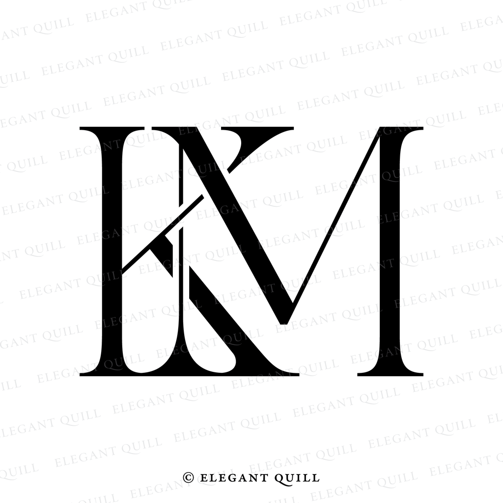 monogram initials, KM