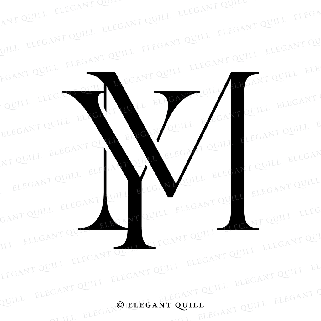 monogram initials, MY logo