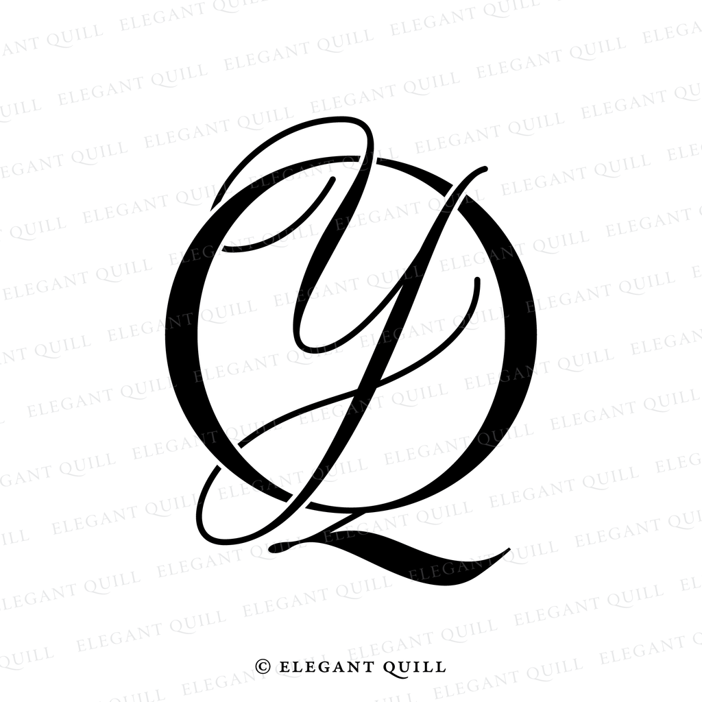 monogram initials, YQ