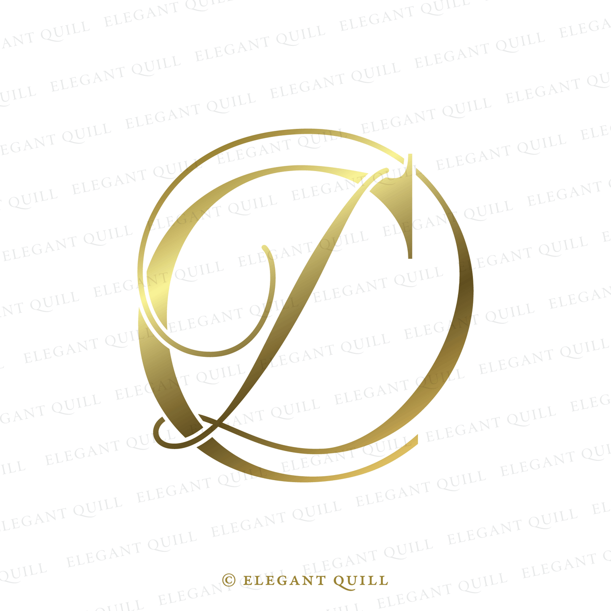 Monogram Logo, DC Initials – Elegant Quill