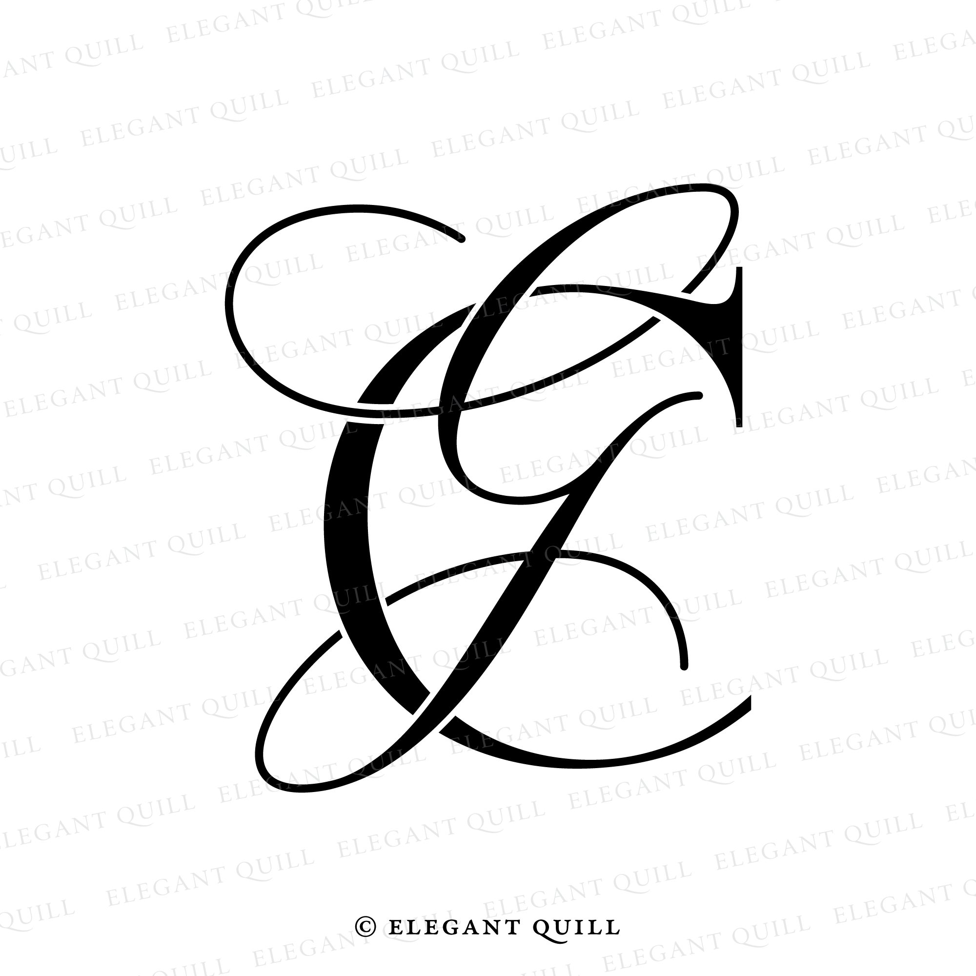 Monogram Logo, GC Initials – Elegant Quill