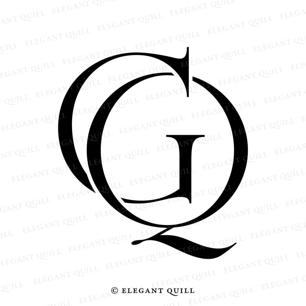 monogram logo, GQ initials