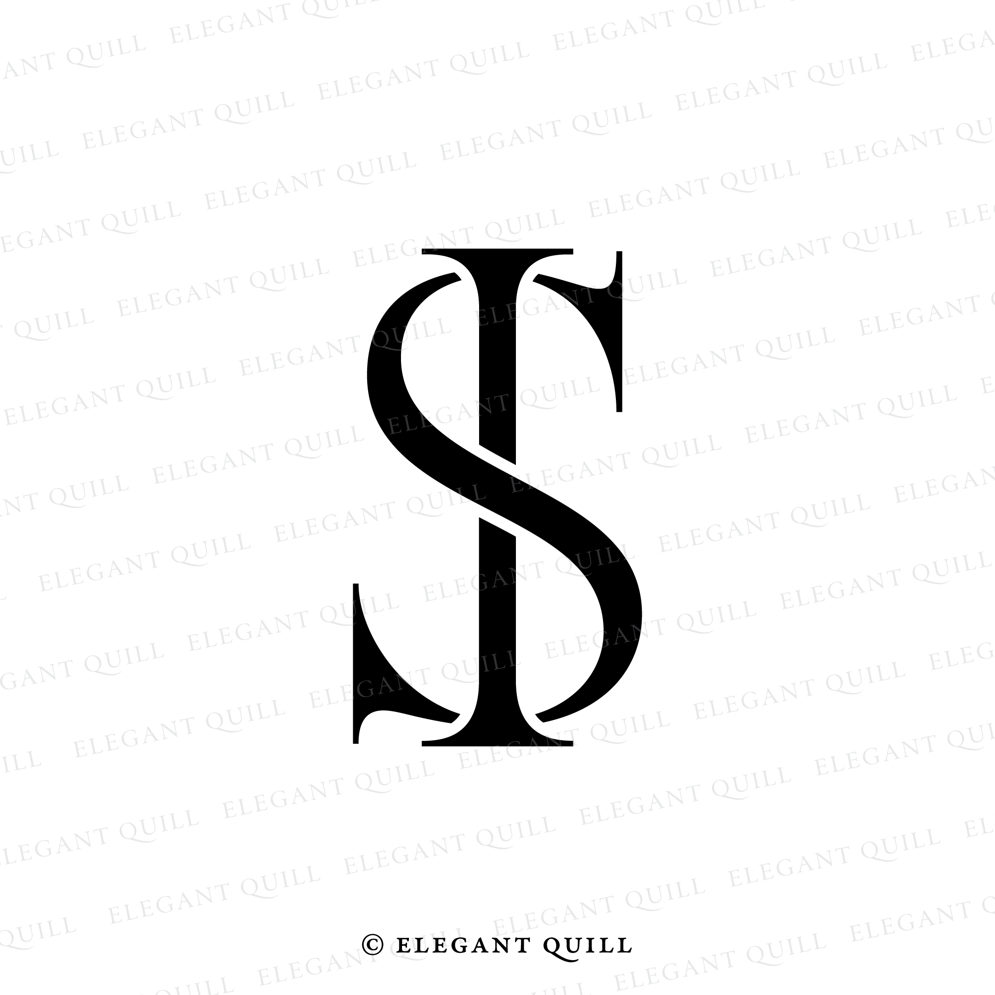 Monogram Logo, IS Initials – Elegant Quill