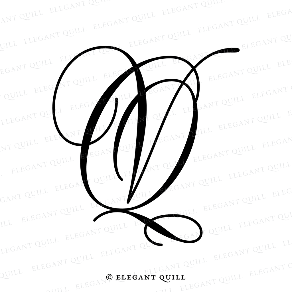 monogram logo, QV initials