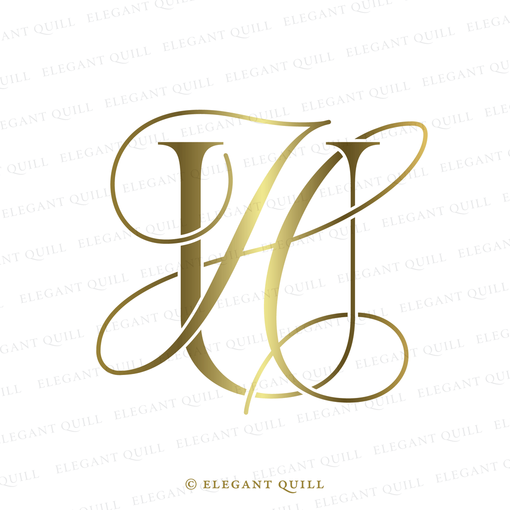 monogram logo design, HU initials