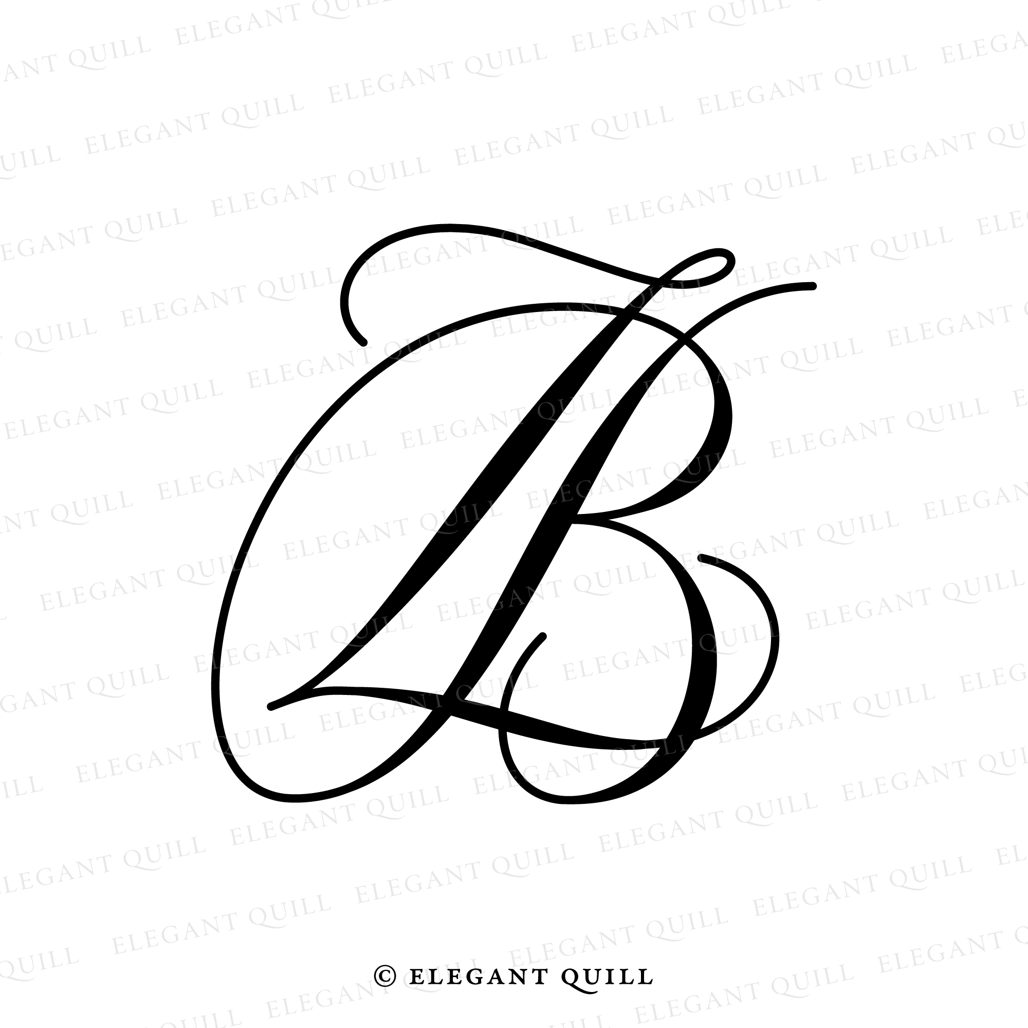 Personal Brand Logo, BZ Initials – Elegant Quill