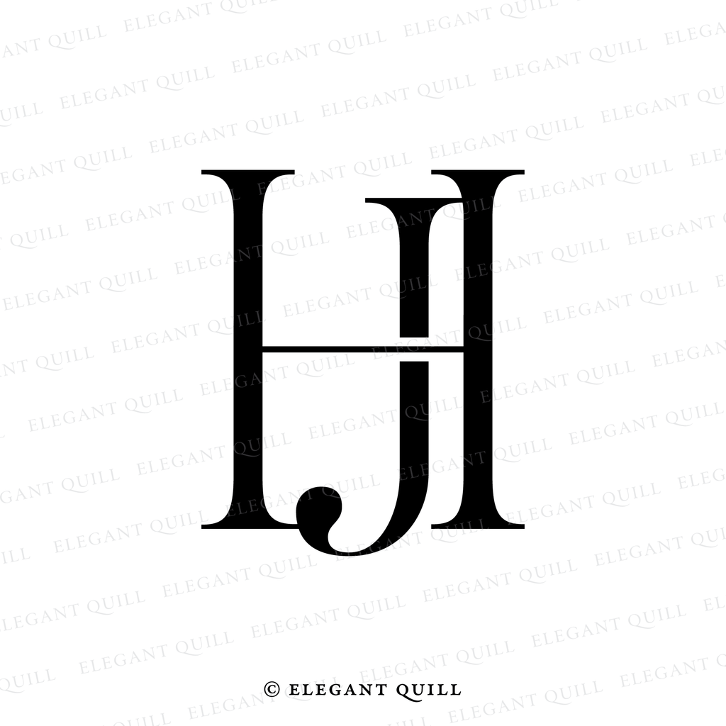 personal brand logo, HJ initials