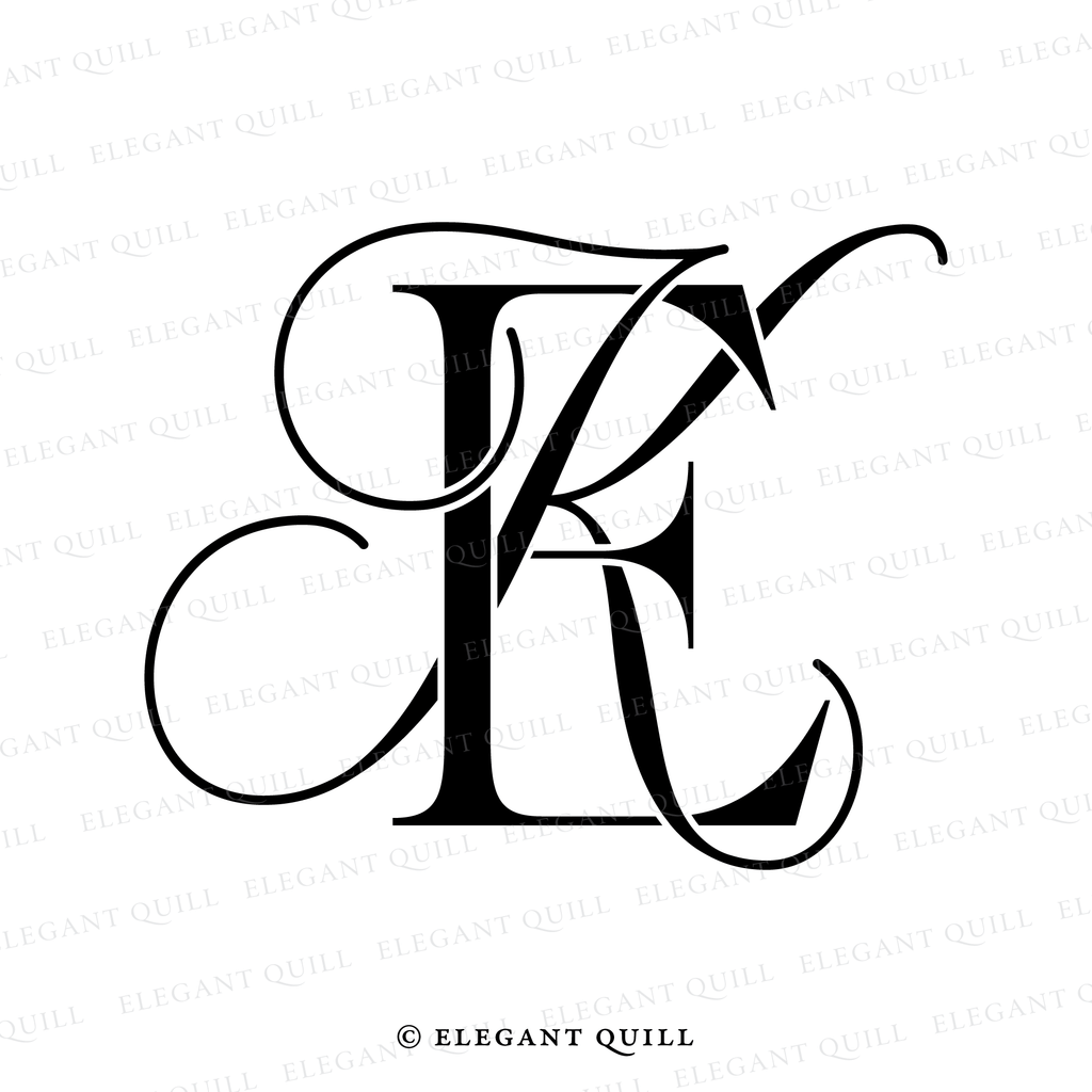Ke Intials Personal Brand Logo, KE Initials – Elegant Quill