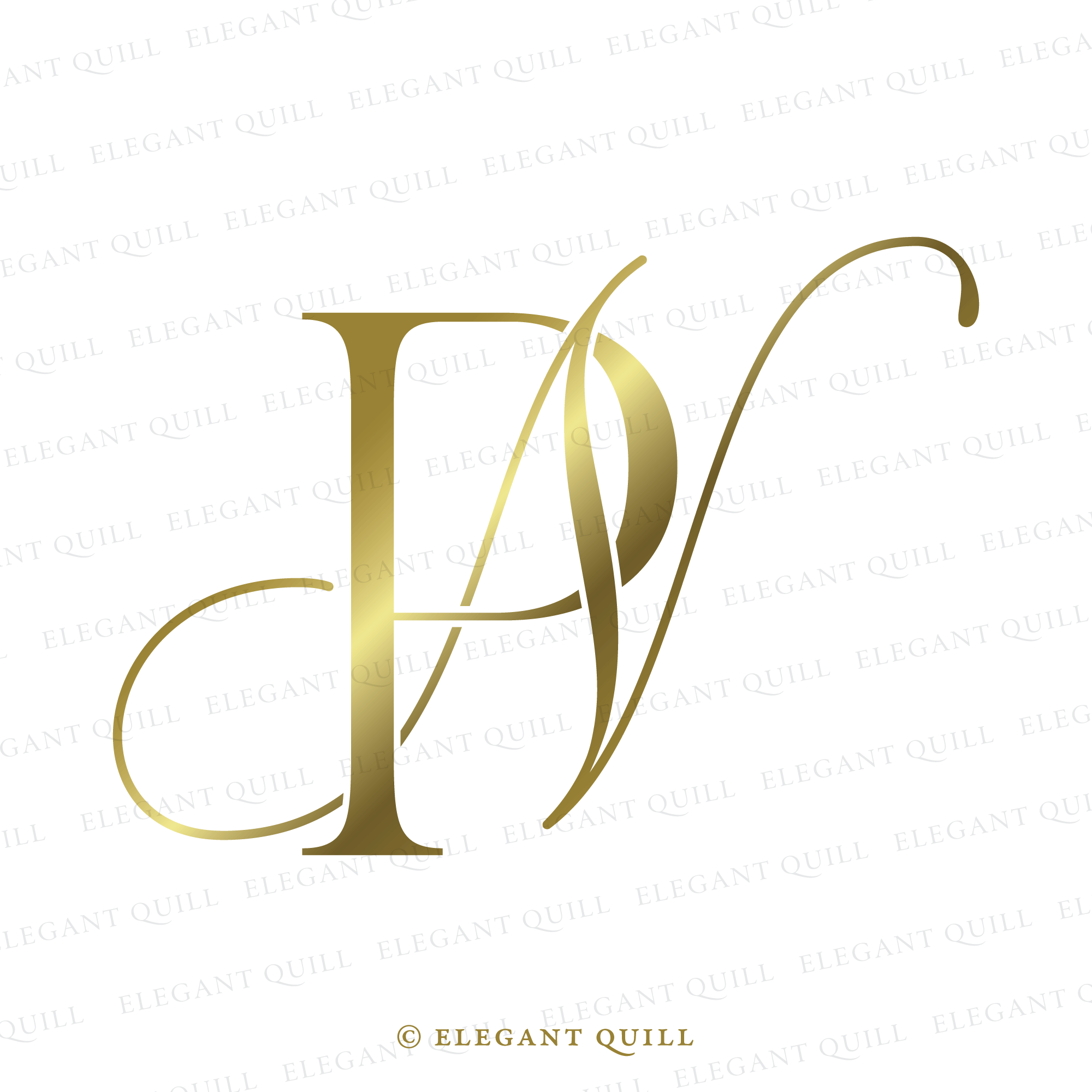 Personal Brand Logo, LY Initials – Elegant Quill