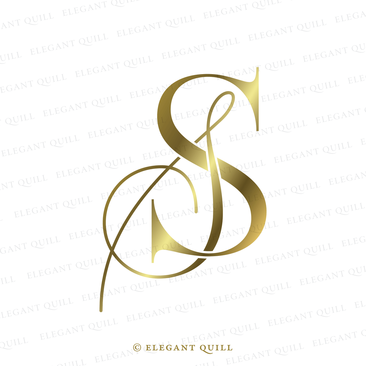 Personal Brand Logo, SS Initials – Elegant Quill