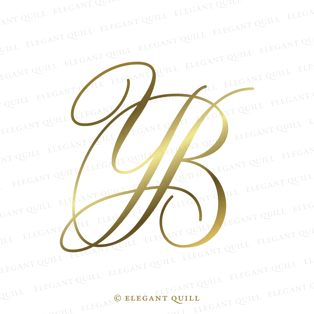 Intials Sign Personal Logo, BY Initials – Elegant Quill