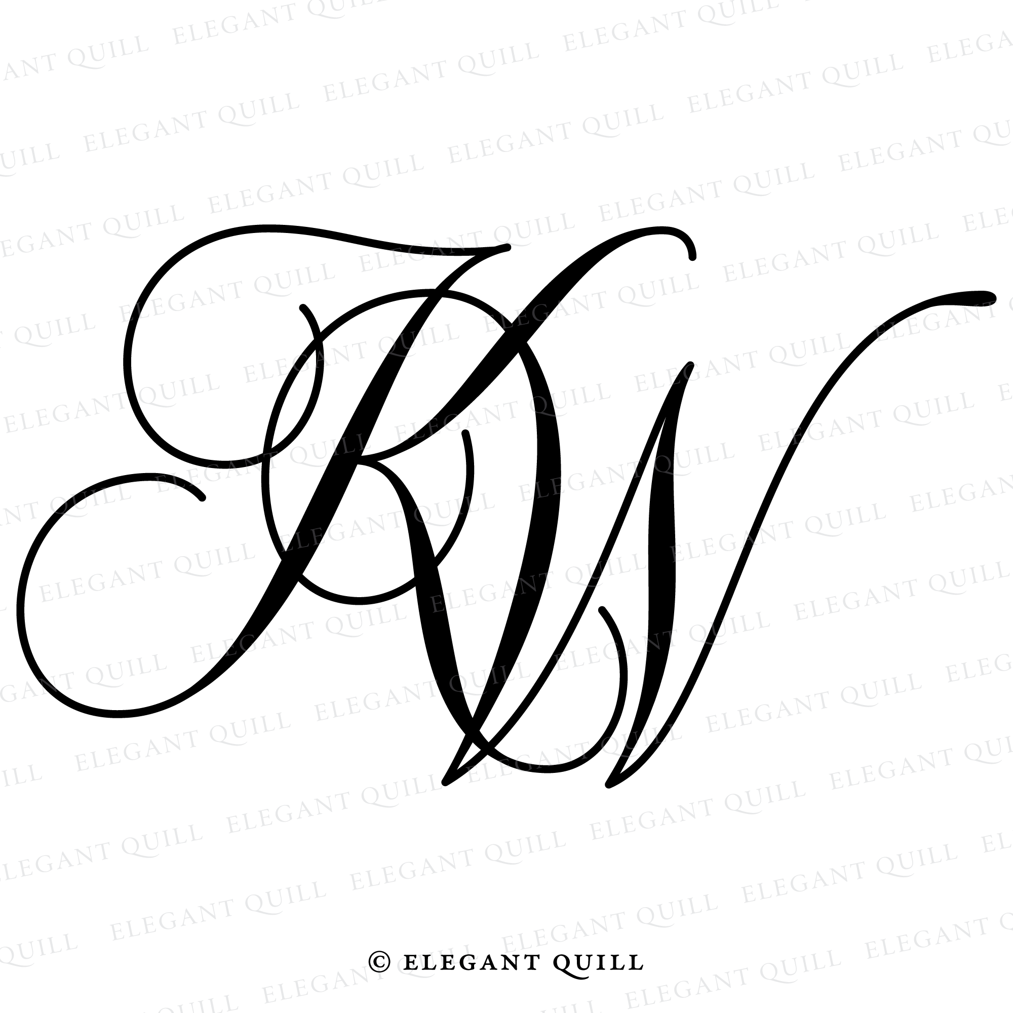 Personal Logo, KW Initials – Elegant Quill, image size:2000x2000