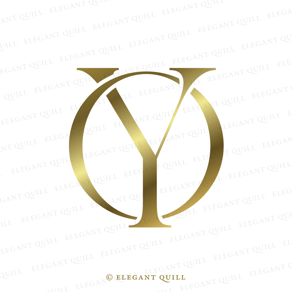 Wedding Monogram Design, YL Initials Logo – Elegant Quill