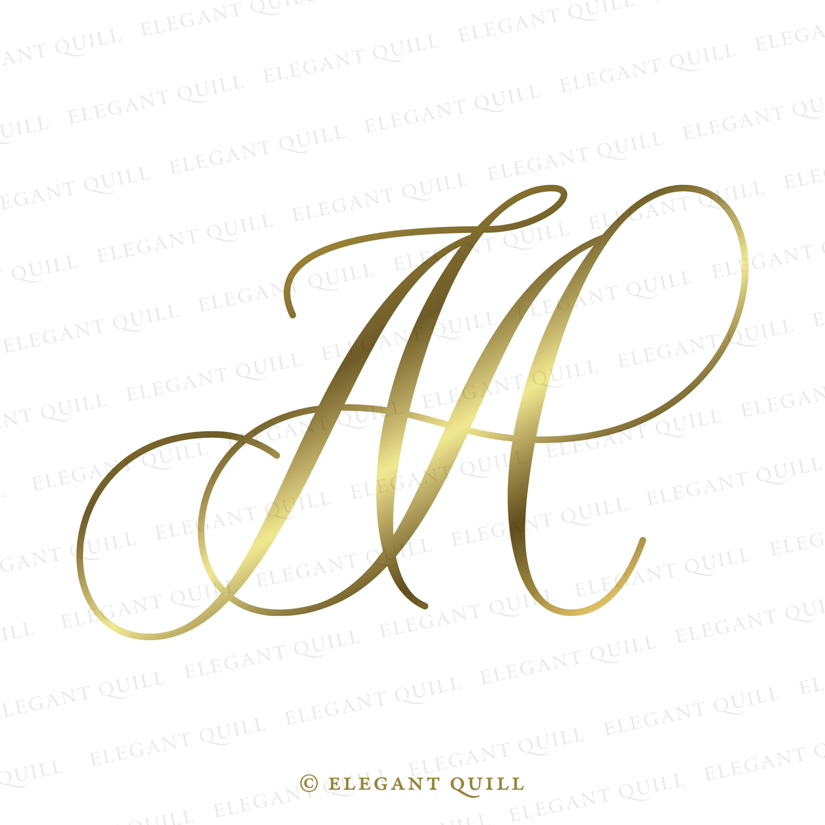 Premade Logo, AA Initials – Elegant Quill