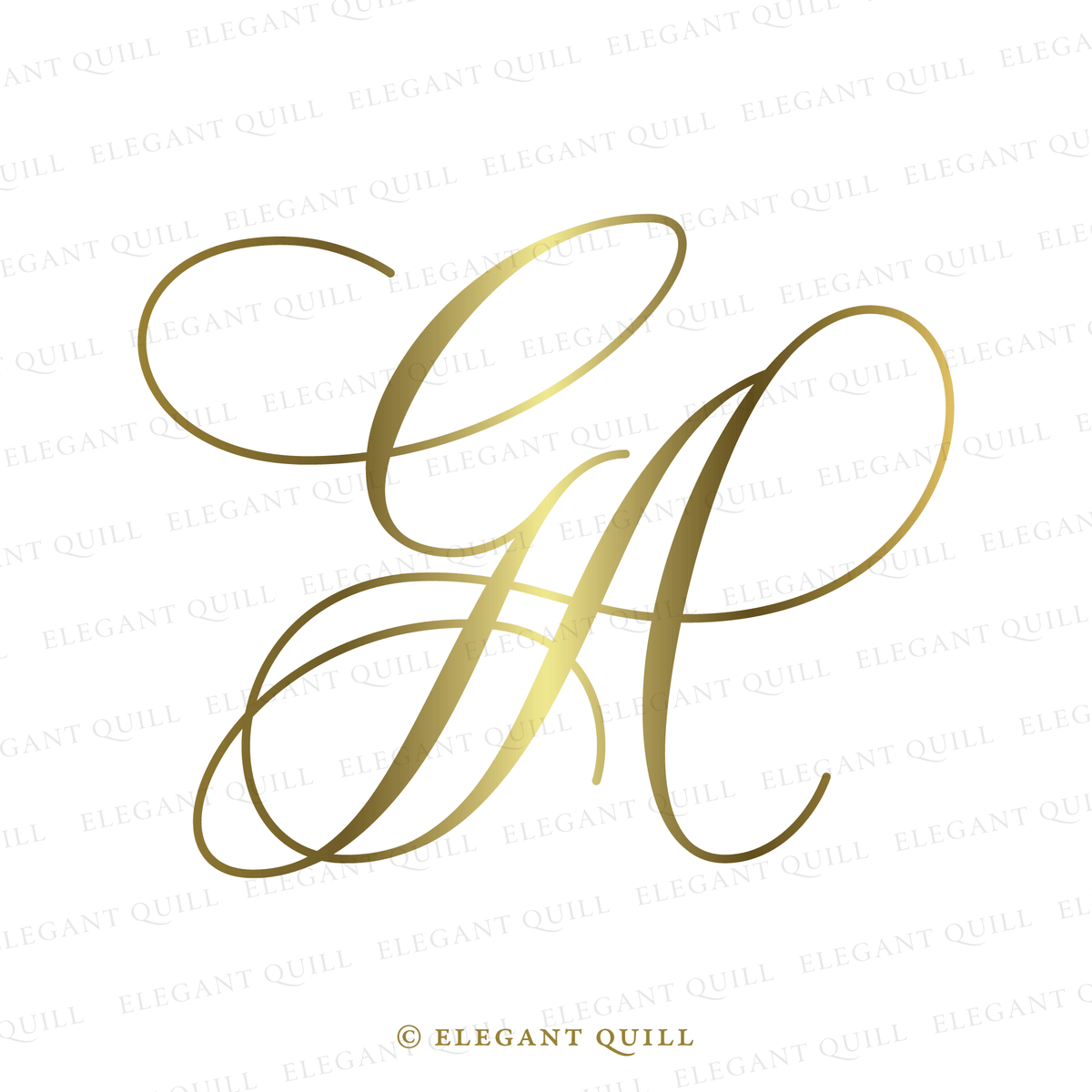 Script Logo, AG Initials – Elegant Quill
