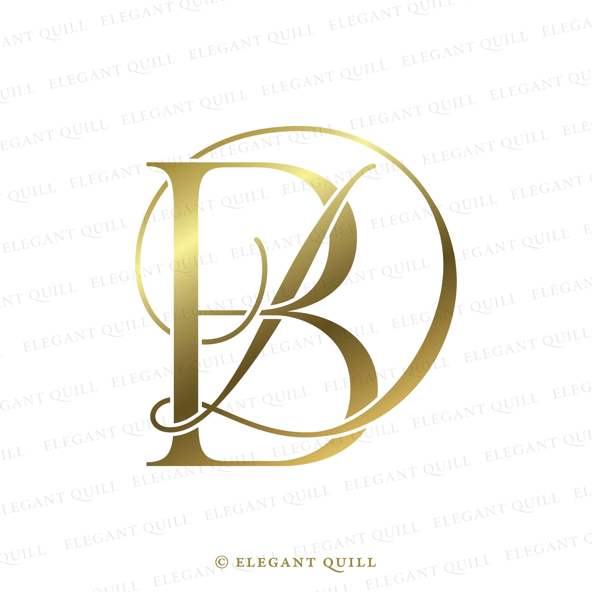 Script Logo, DB Initials – Elegant Quill