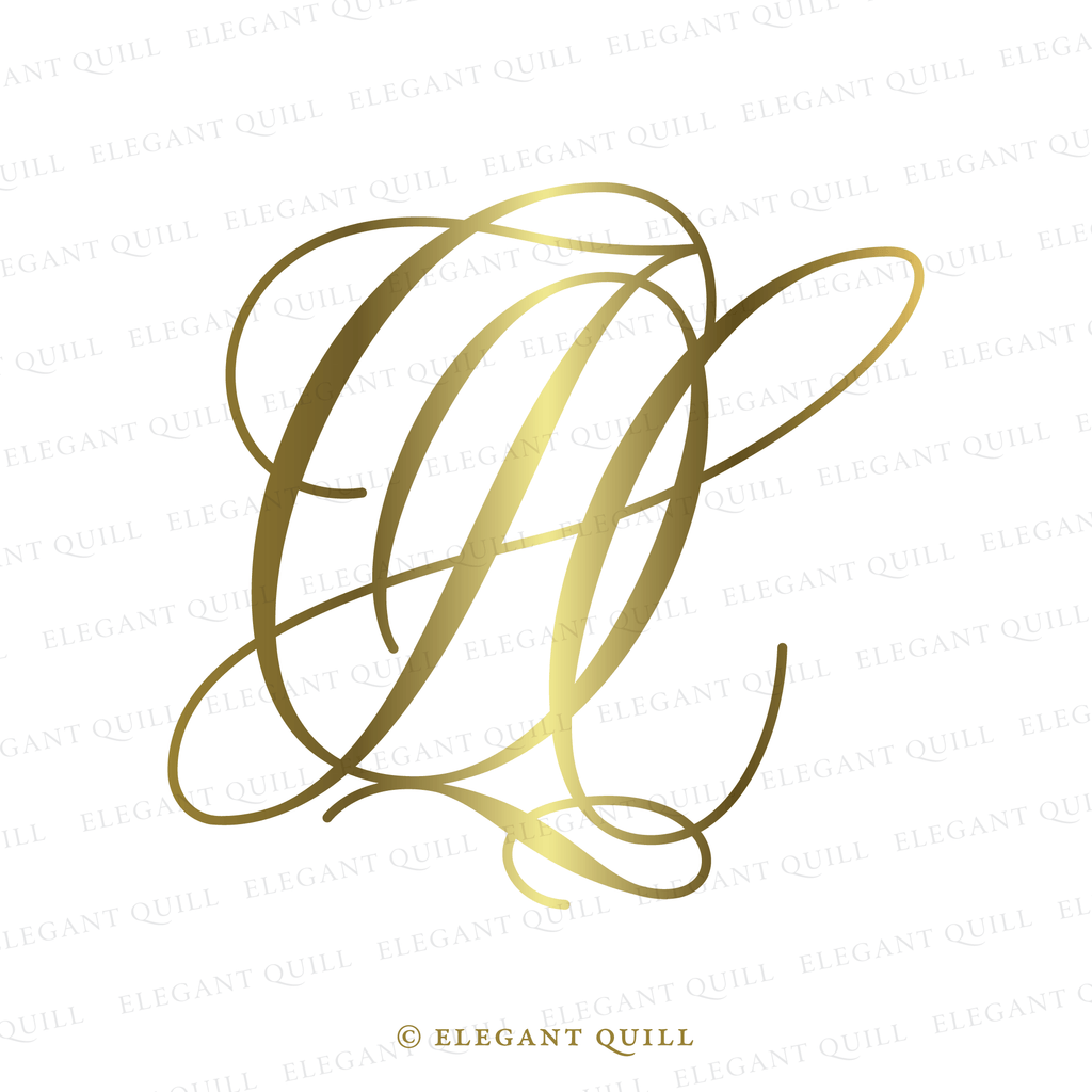 Script Logo, HQ Initials – Elegant Quill