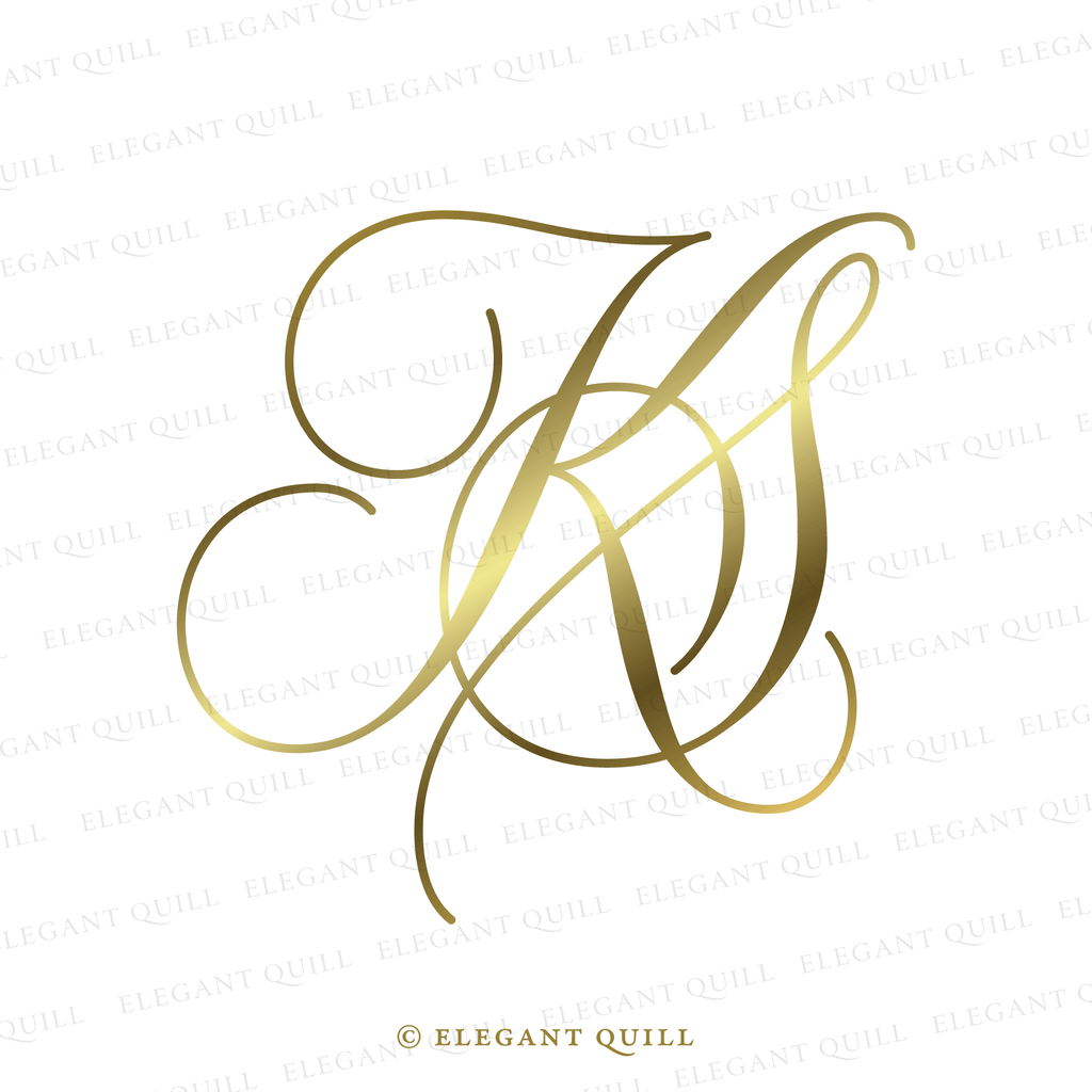 Script Logo, KS Initials – Elegant Quill