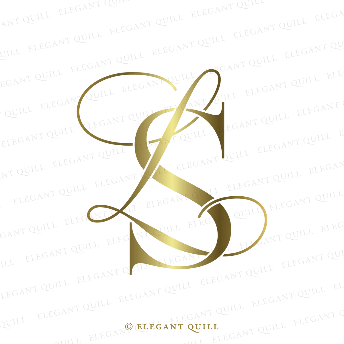 Script Initial Script Logo, LS Initials – Elegant Quill