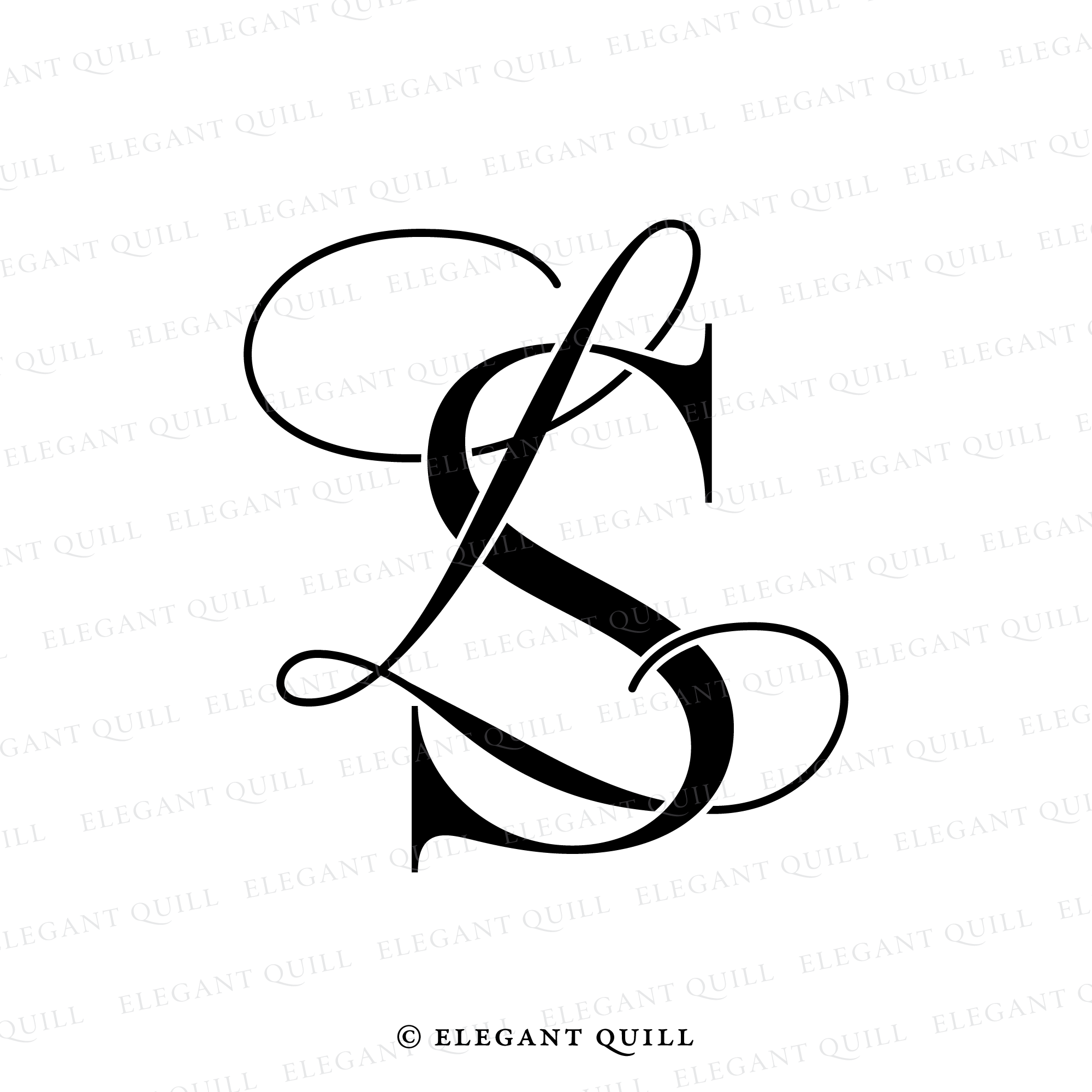 Interlocking Ls Logos Script Logo, LS Initials – Elegant Quill