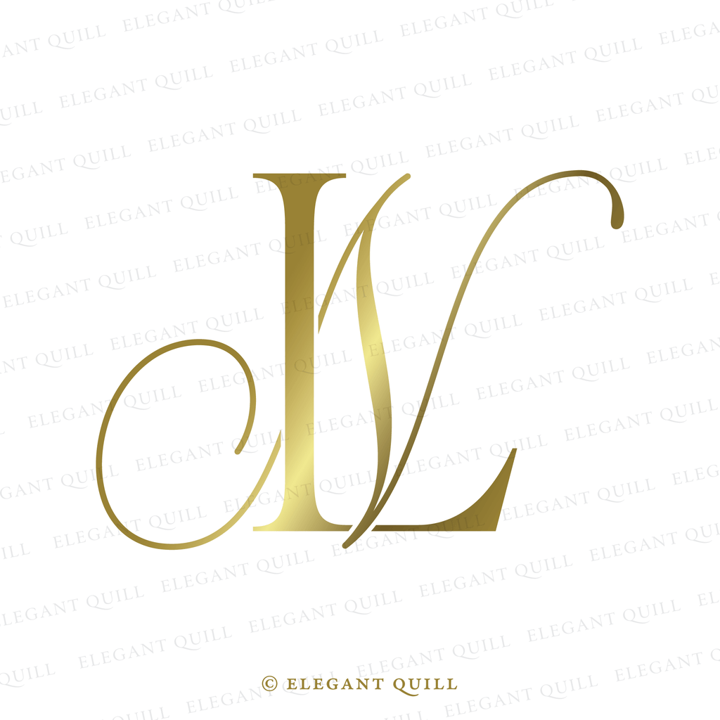 Script Lago Script Logo, NL Initials – Elegant Quill