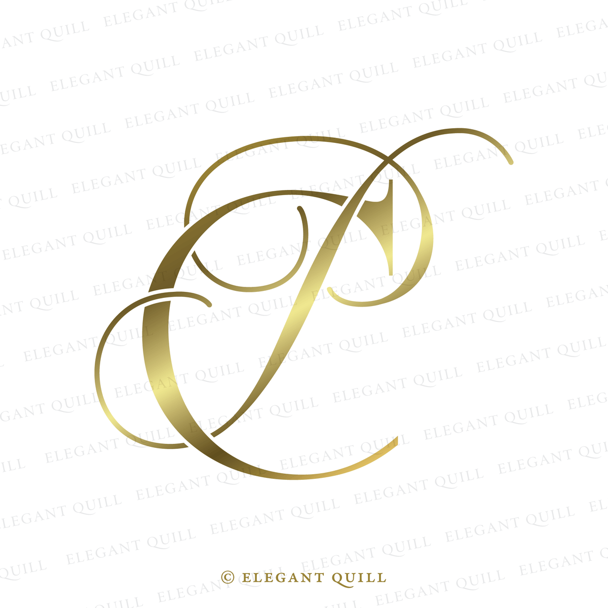 Script Logo, PC Initials – Elegant Quill