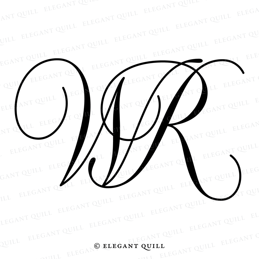 Script Logo, RW Initials – Elegant Quill