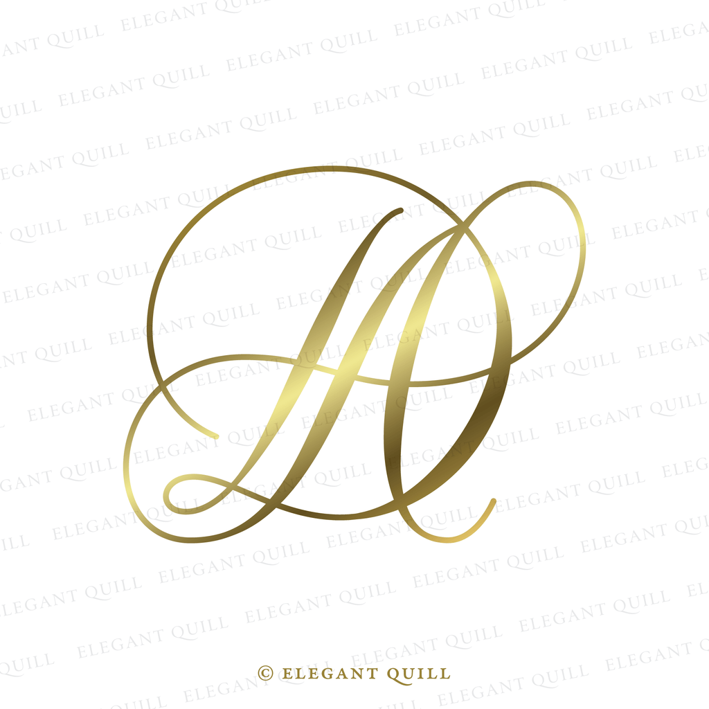 A Initial In Script A Wedding Monograms – Elegant Quill