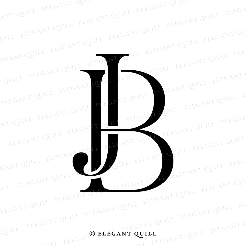 simple logo, BJ initials