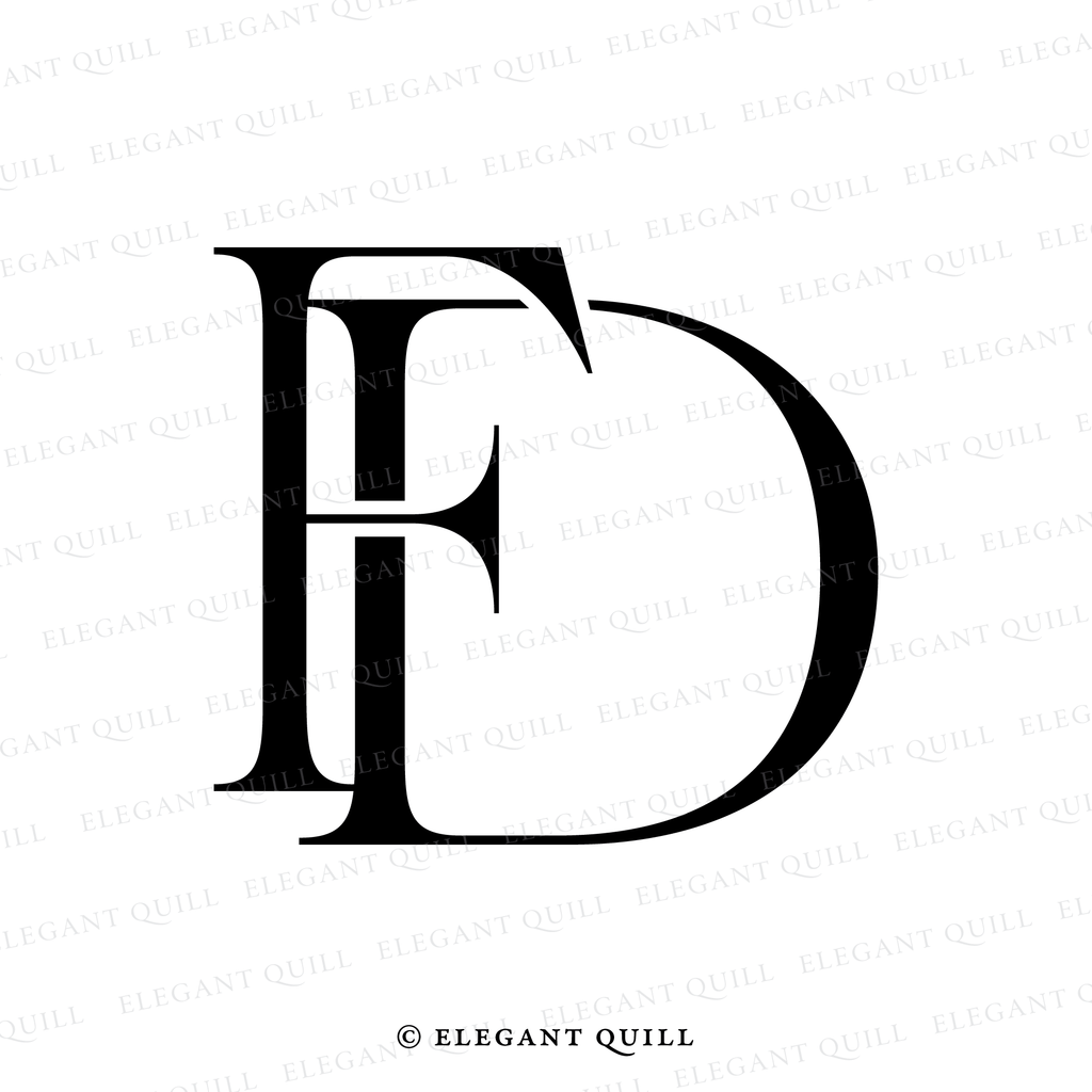 simple logo, DF initials