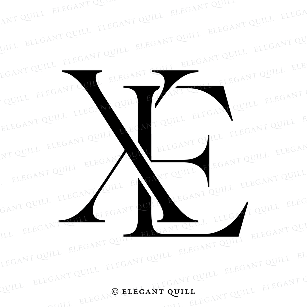 simple logo, EX initials