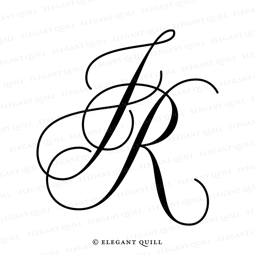 Jr Initial Simple Simple Logo, JR Initials – Elegant Quill