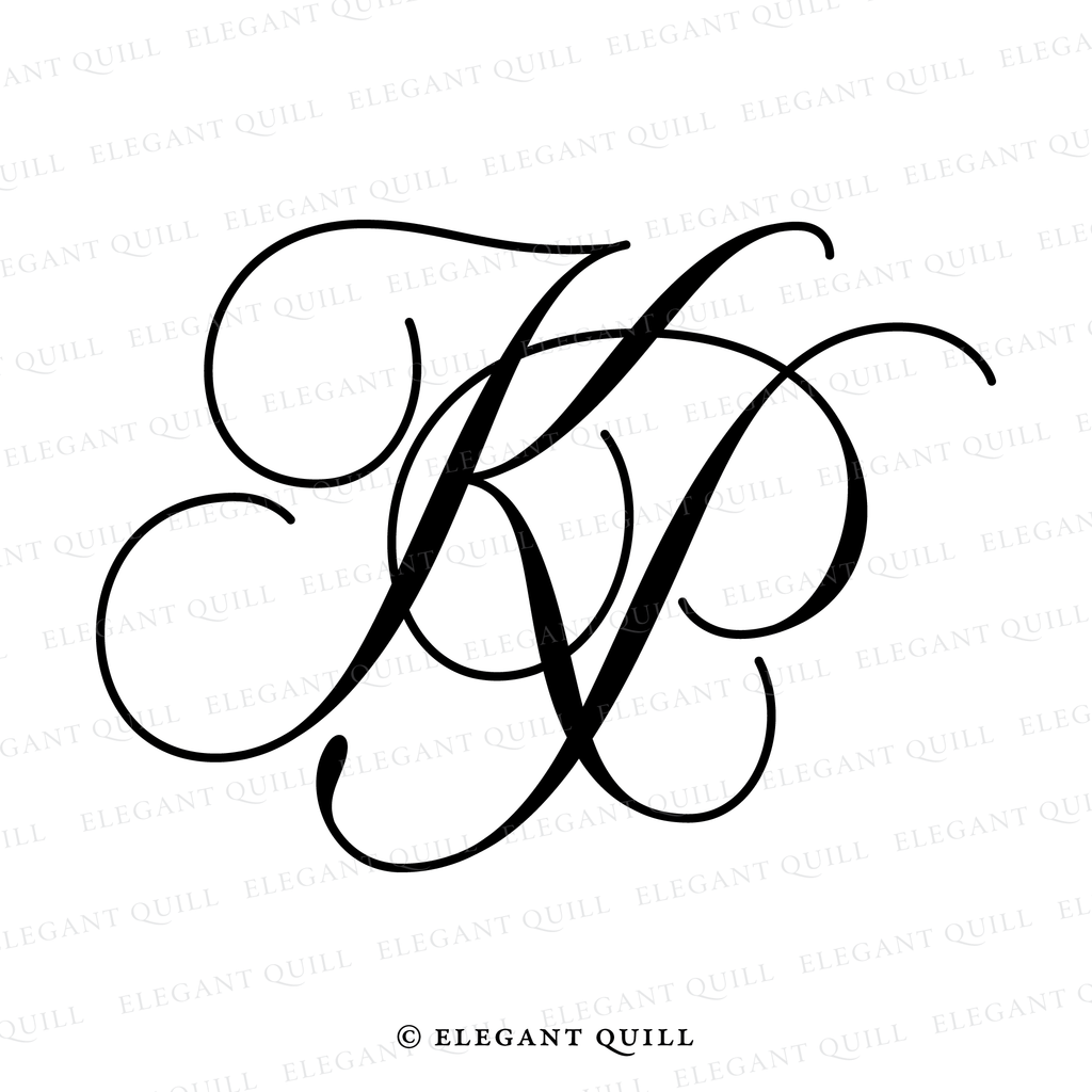 Simple Logo, KP Initials – Elegant Quill