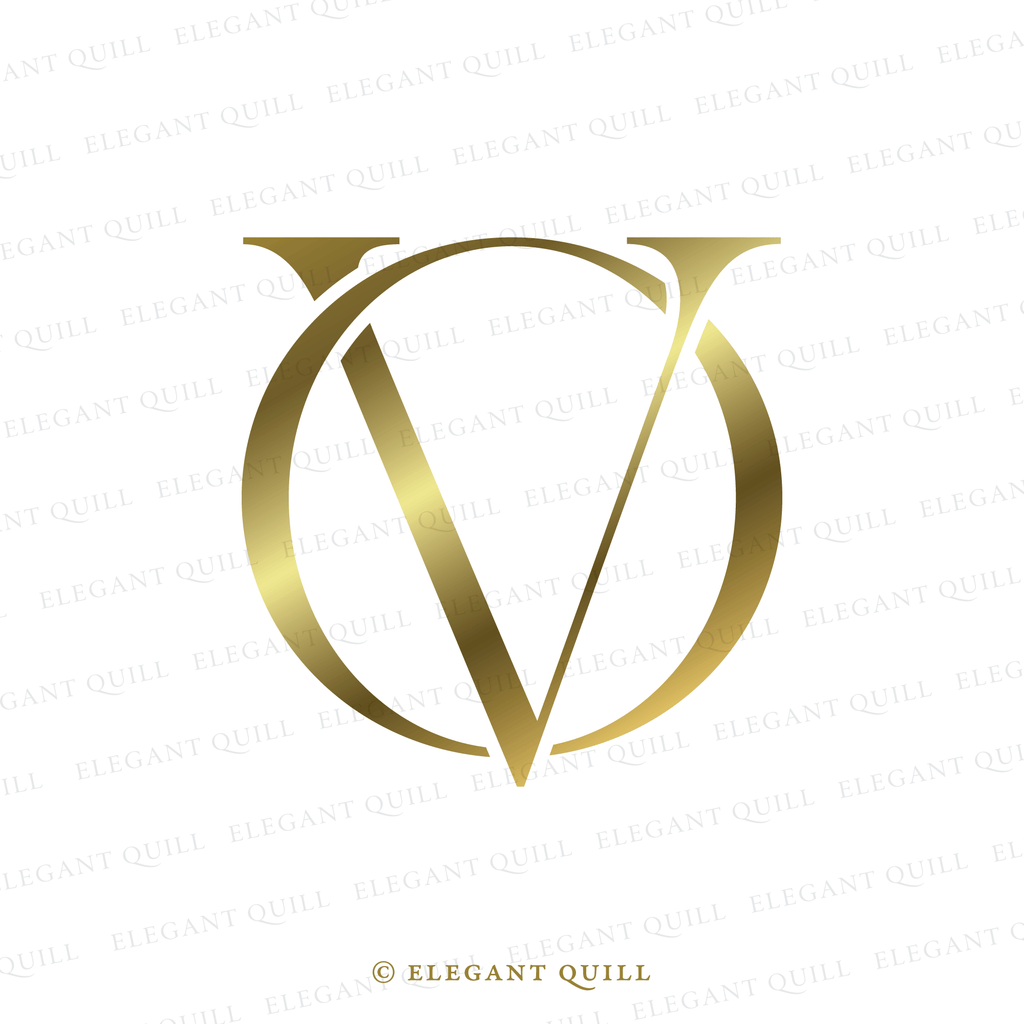 simple logo, OV initials