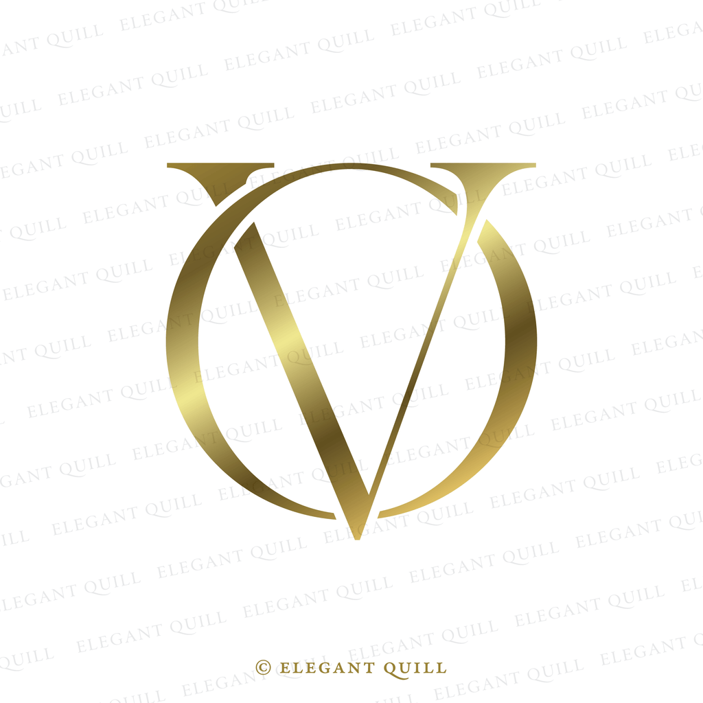 Wedding Gobo, VL Initials Logo – Elegant Quill