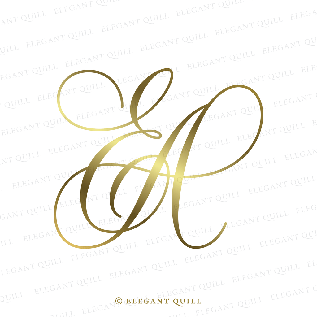 E Letter Monograms – Elegant Quill