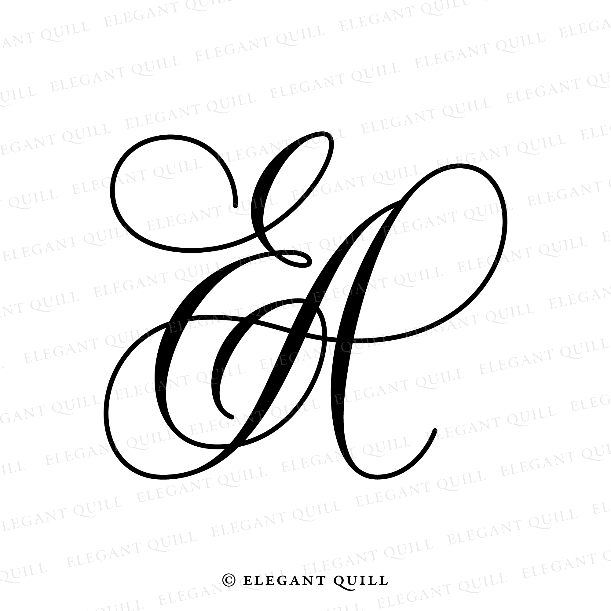 Simple Logo Design, AE Initials – Elegant Quill