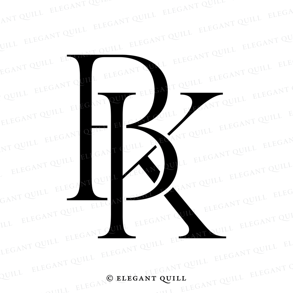 simple logo design, BK initials