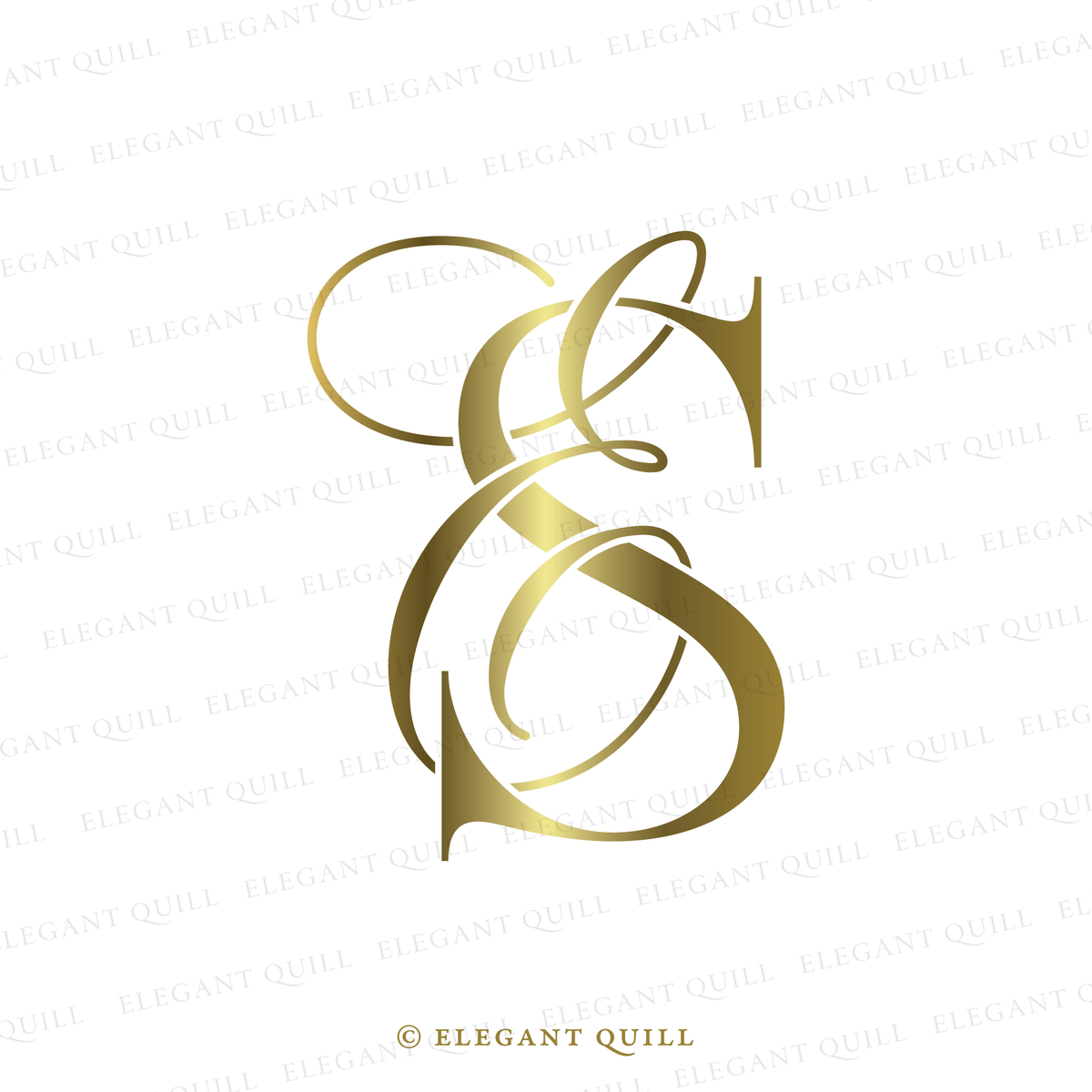 Simple Logo Design, ES Initials – Elegant Quill