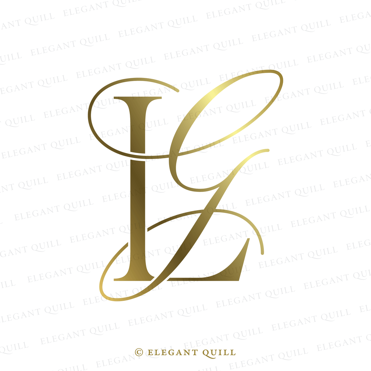 Gl Initals Simple Logo Design, GL Initials – Elegant Quill