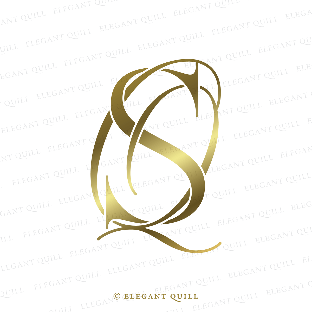 Simple Logo Design, QS Initials – Elegant Quill